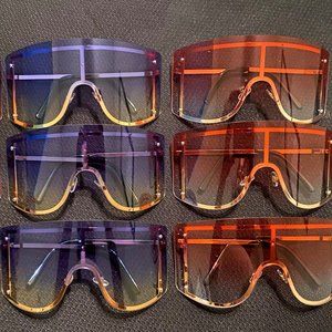 Purple Oversized Frameless Sunglasses